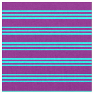 Purple and Aqua Colored Lines/Stripes Pattern Fabric