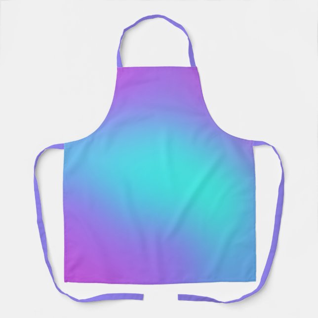 Purple and Aqua Colourful Gradient Apron (Front)