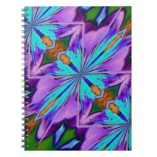 Purple and Aqua Shapes Abstract Art Notebook