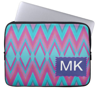 Purple and Aqua Tribal Laptop Sleeve