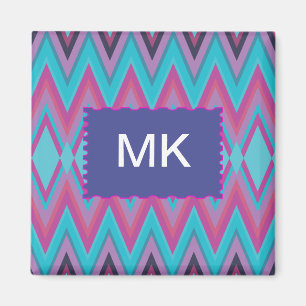 Purple and Aqua Tribal Magnet