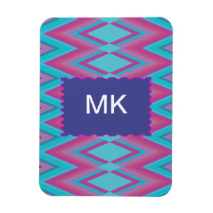 Purple and Aqua Tribal Magnet