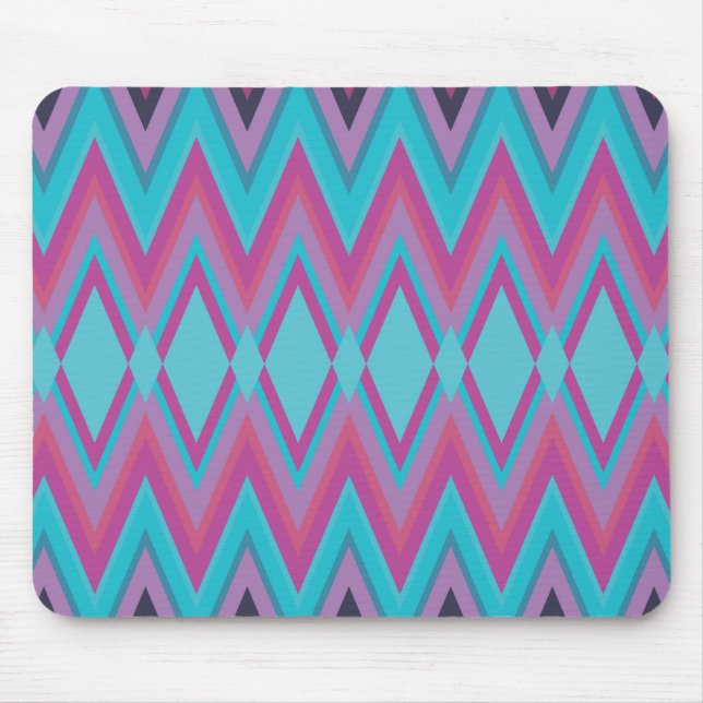 Purple and Aqua Tribal Mouse Pad (Front)