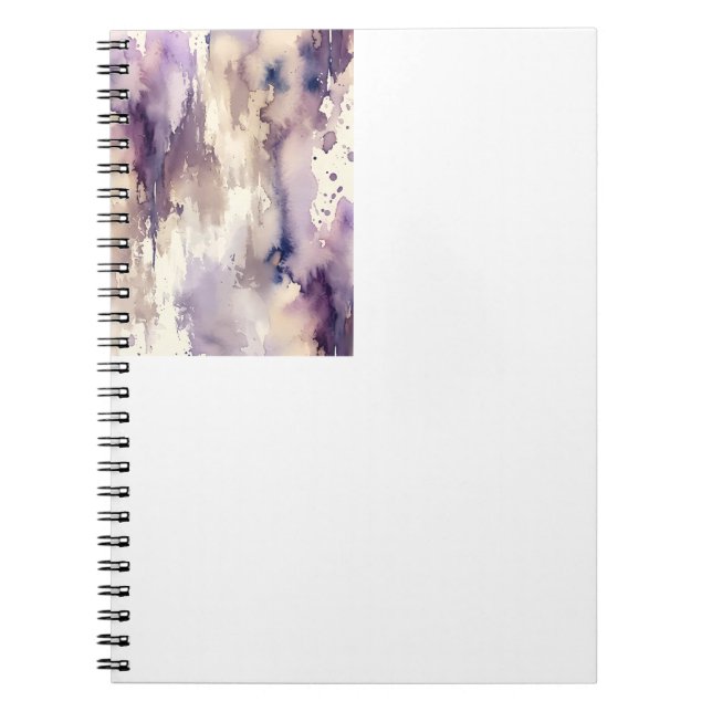  Purple and Beige Abstract Watercolor Notebook (Front)