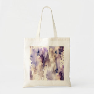 Purple and Beige Abstract Watercolor Tote Bag