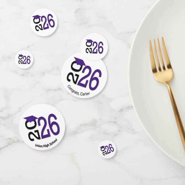 Purple and Black 2026 Graduation  Confetti (Group)