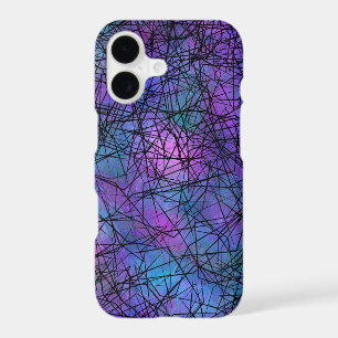 Purple and Black Abstract Line Unique Art