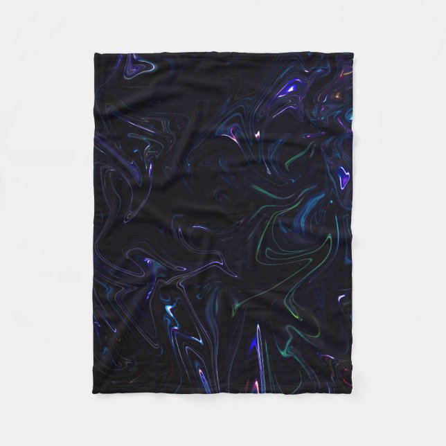 Purple and black abstract painting fleece blanket (Front)
