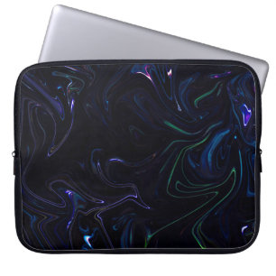 Purple and black abstract painting laptop sleeve
