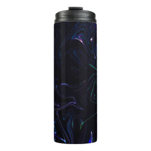 Purple and black abstract painting thermal tumbler
