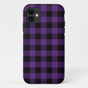Purple and black Buffalo Plaid pattern Case-Mate iPhone Case