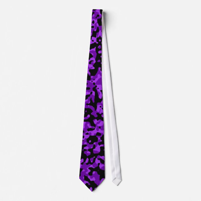 Purple and Black Camouflage Tie (Front)