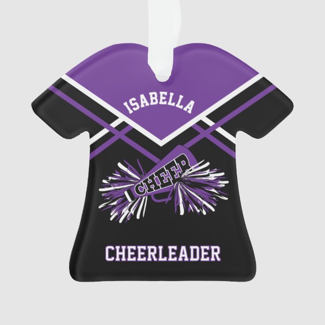 Purple and Black Cheerleader Ornament (Front)