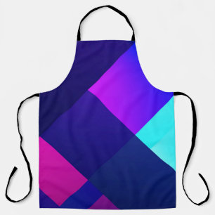 Purple and black chequered illustration apron
