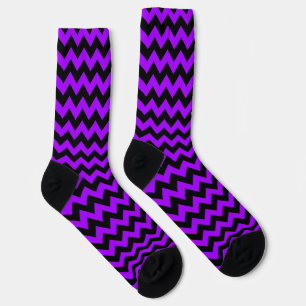 Purple and black chevron stripes socks