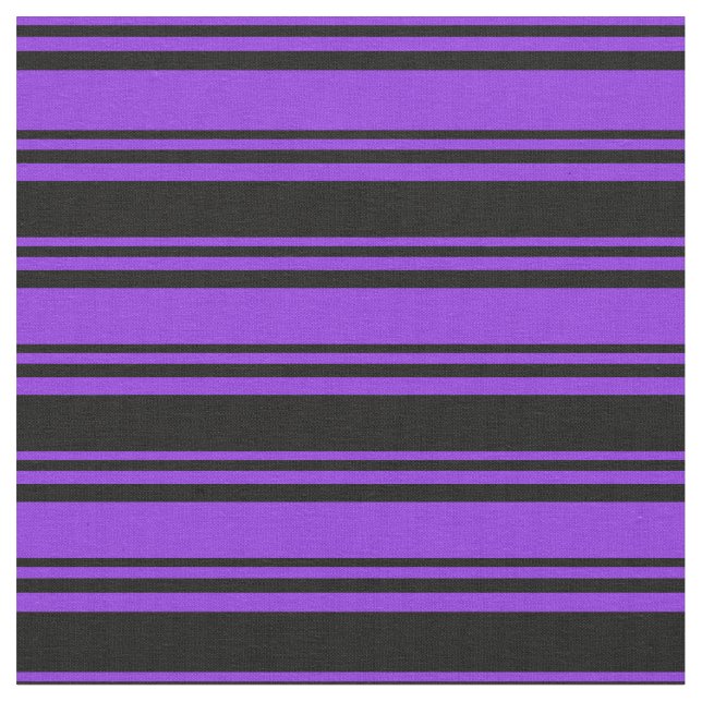 Purple and Black Coloured Lined/Striped Pattern Fabric (Close Up)
