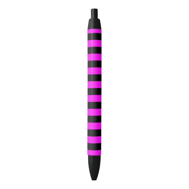 Purple and Black Coloured striped pattern Ink Pen (Front Vertical)