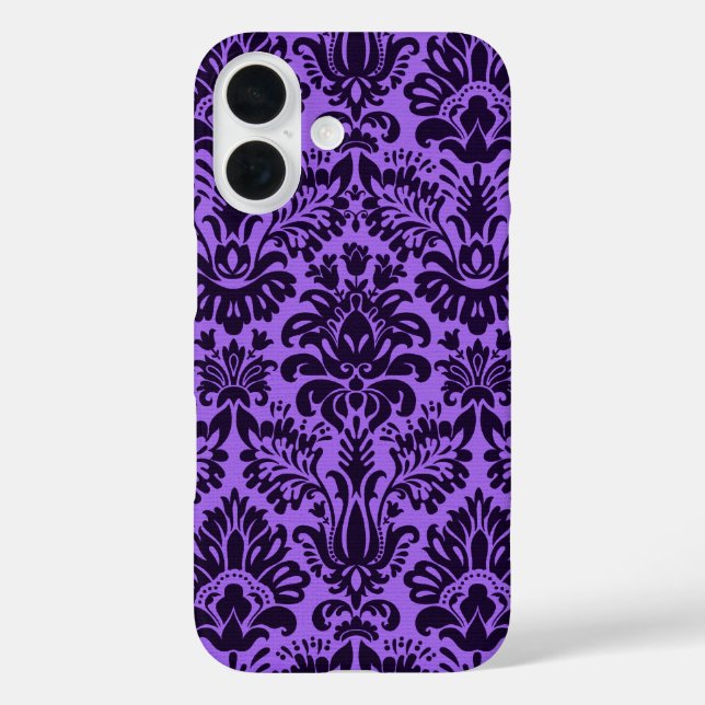 Purple and Black Damask Case-Mate iPhone Case (Back)