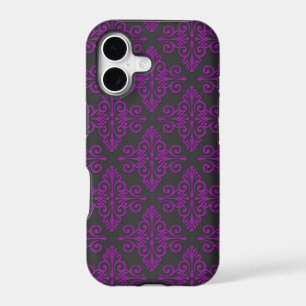 Purple and Black Damask Pattern