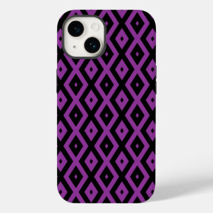 Purple and black diamond pattern Case-Mate iPhone 14 case