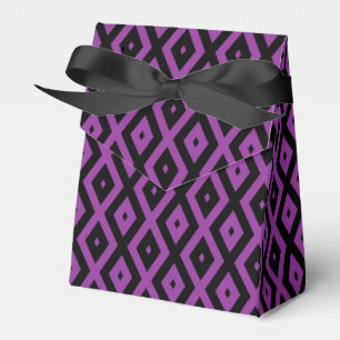 Purple and black diamond pattern favour box