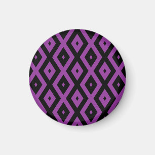 Purple and black diamond pattern magnet