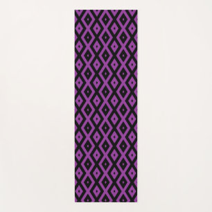 Purple and black diamond pattern yoga mat