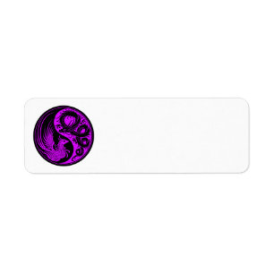 Purple and Black Dragon Phoenix Yin Yang