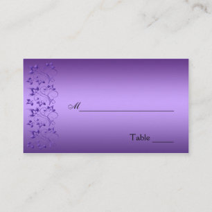 Purple and Black Floral Placecard