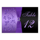 Purple and Black Floral Table Number Card