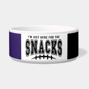 Purple And Black Football Here For The Snacks Pet