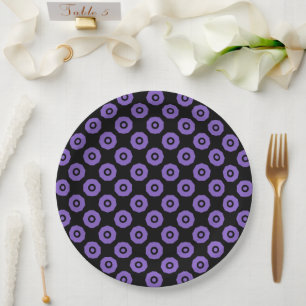 Purple and Black Geo Paper Plate