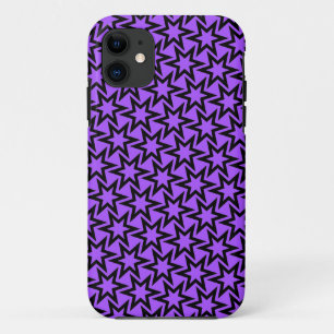 Purple And Black Geometric Star Pattern Case-Mate iPhone Case