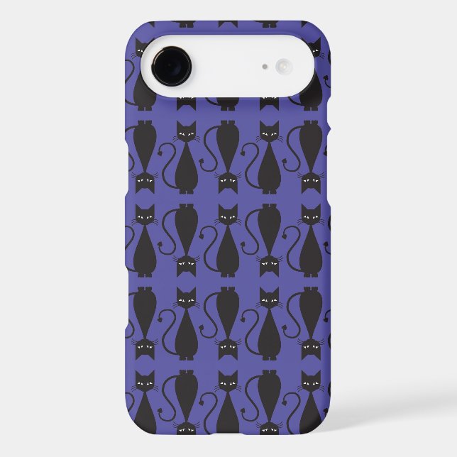 Purple and Black Goth Cat Pattern Case-Mate iPhone Case (Back)