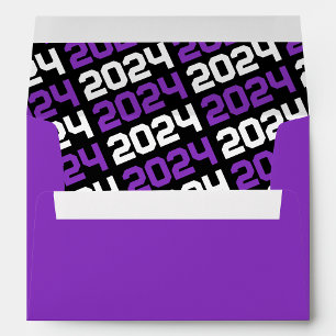 Purple and Black Graduation Envelopes