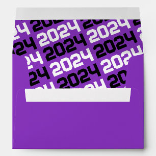 Purple and Black Graduation Envelopes