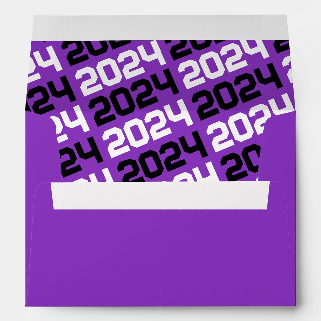 Purple and Black Graduation Envelopes (Matching Envelopes, Return Address Labels & Envelope Seals)