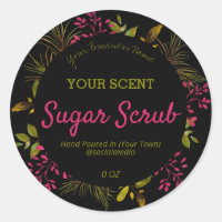Purple And Black Greenery Product Labels