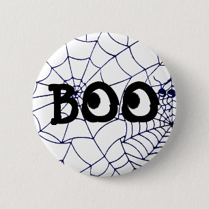 Purple and Black Halloween Boo Eyeballs Button