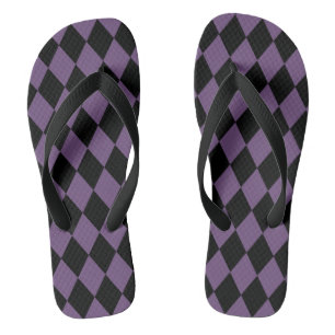 Purple and Black Harlequin Pattern Jandals