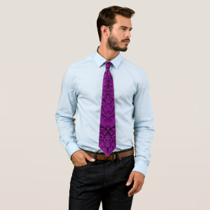 Purple and Black Heart Gothic Wedding Men's Tie