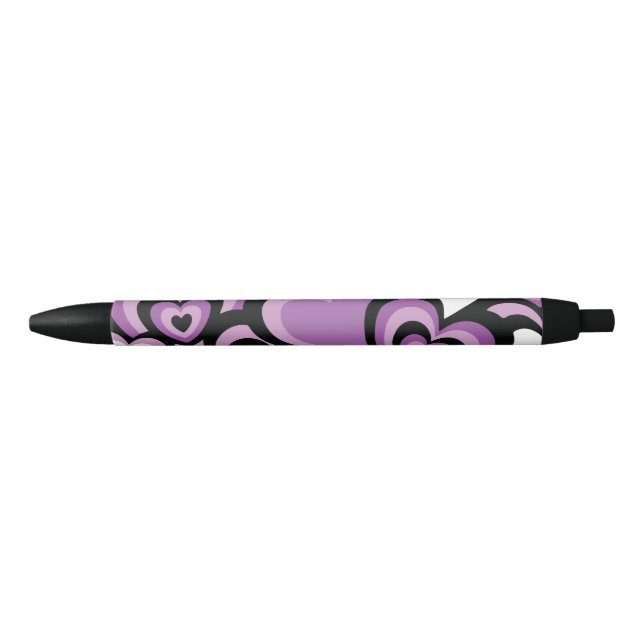 Purple and black heat seamless pattern ink pen (Front)