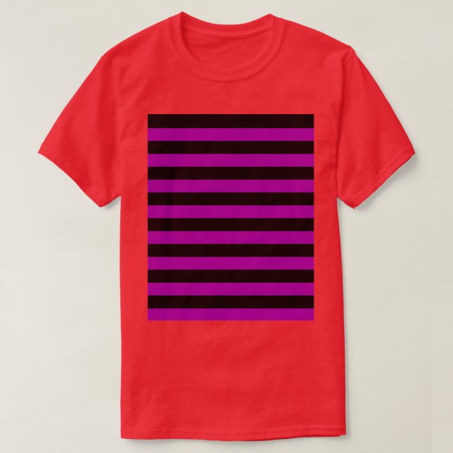 Purple and Black Horizontal Stripes Graphic 1 T-Shirt (Design Front)