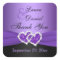 Purple and Black Joined Hearts Wedding Sticker