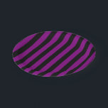 Purple and Black Large Size Stripes Paper Plate<br><div class="desc">Purple and black large size stripes pattern,  a simple but elegant design</div>