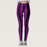 Purple and Black Large Size Vertical Stripes Leggings<br><div class="desc">Purple and black large size vertical stripes,  a simple but elegant design</div>