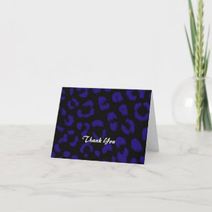 Purple and Black Leopard Pattern Thank You Card