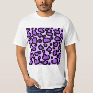 Purple and Black Leopard Print Pattern. T-Shirt
