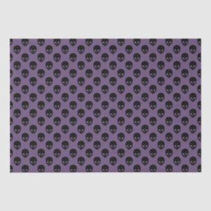 Purple and Black Little Skulls Pattern Halloween Tissue Paper