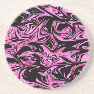 Purple And Black Marble Pattern, Coaster